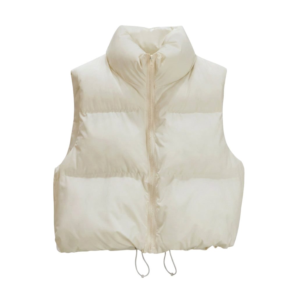 Nora | Cropped Puffer Vest Quilted Stand Collar for Women