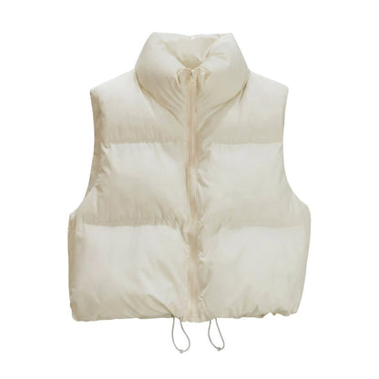 Nora | Cropped Puffer Vest Quilted Stand Collar for Women
