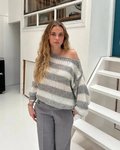 Juna | Damen asymmetrischer strukturierter Pullover
