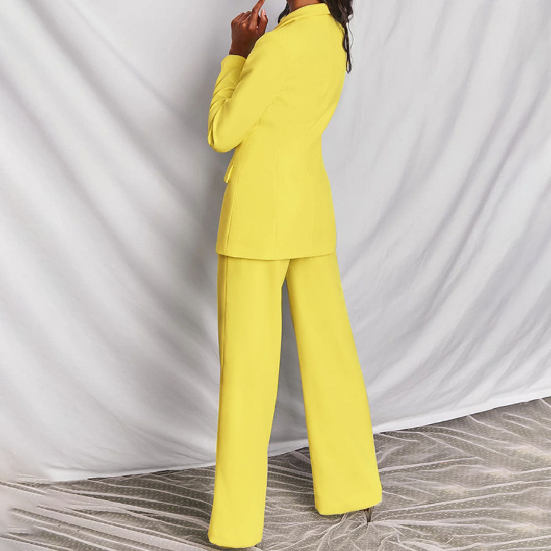 Damen Blazer Hosenanzug im Eleganten Zweiteiler