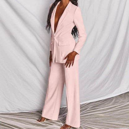 Damen Blazer Hosenanzug im Eleganten Zweiteiler
