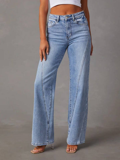 Damen Hose mit hohem Bund und geradem Bein