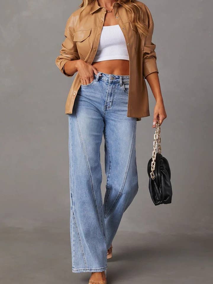 Damen Hose mit hohem Bund und geradem Bein