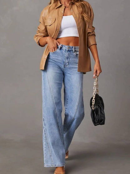 Damen Hose mit hohem Bund und geradem Bein