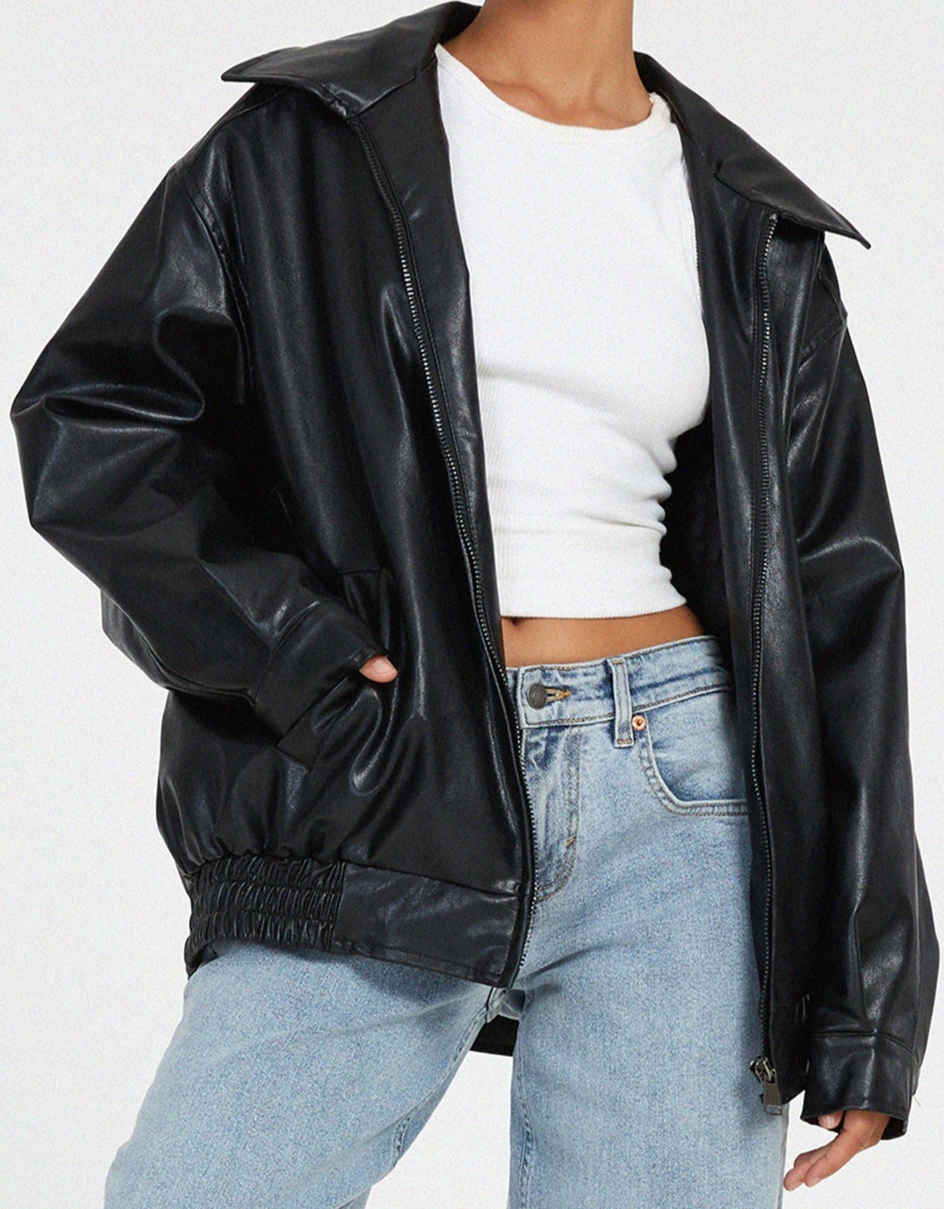 Damen Jacke mit Reißverschluss und elastischen Bündchen
