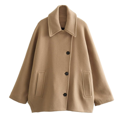 Cordula | Damen Kurze Umlegekragen Knopfjacke