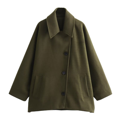 Cordula | Damen Kurze Umlegekragen Knopfjacke