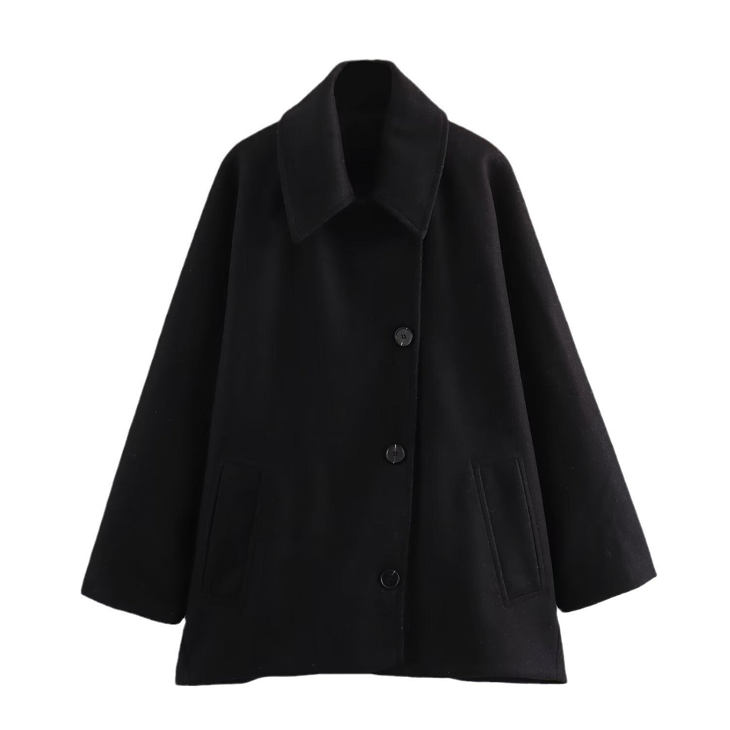 Cordula | Damen Kurze Umlegekragen Knopfjacke