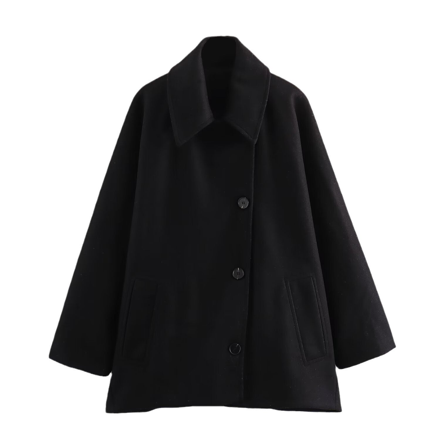 Cordula | Damen Kurze Umlegekragen Knopfjacke