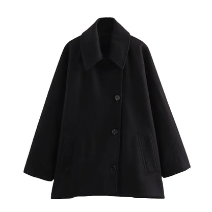 Cordula | Damen Kurze Umlegekragen Knopfjacke