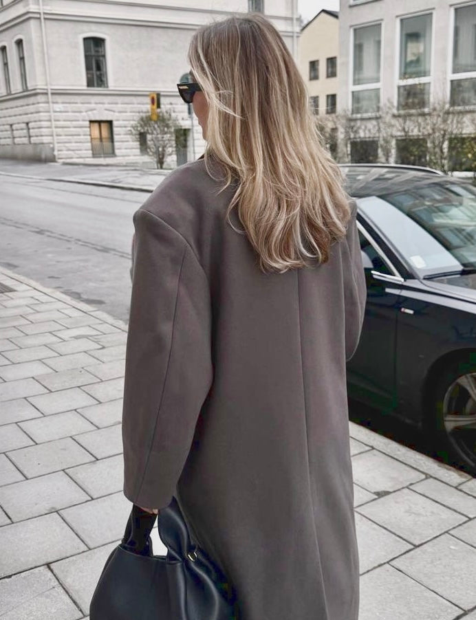 Isolde | Damen eleganter zweireihiger Maxi-Mantel
