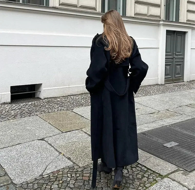 Marlene | Damen klassischer zweireihiger Gürtelmantel