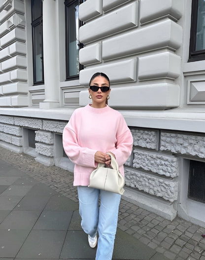 Damen-Pullover mit Rundhalsausschnitt und langen Ärmeln