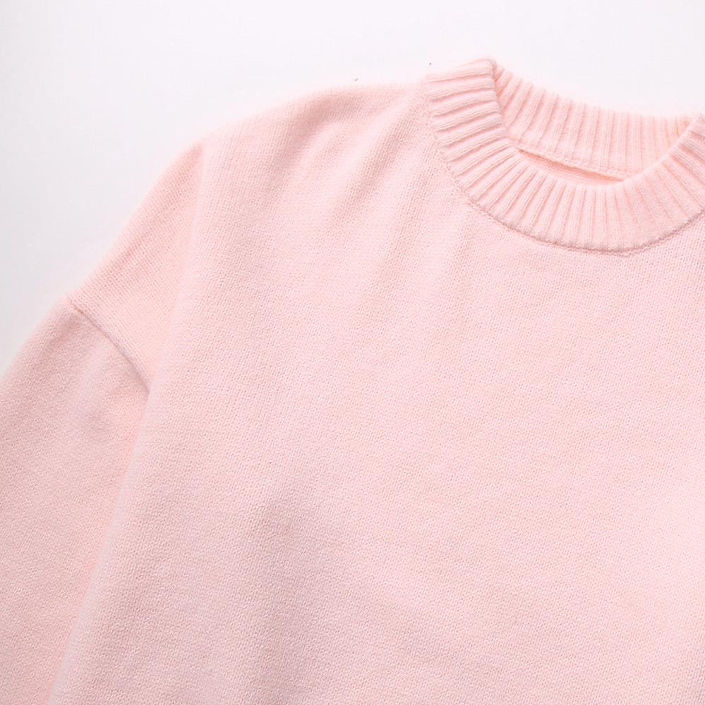 Damen-Pullover mit Rundhalsausschnitt und langen Ärmeln