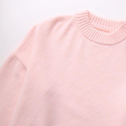Damen-Pullover mit Rundhalsausschnitt und langen Ärmeln