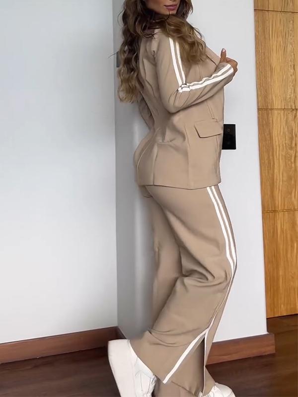 Damen Set mit Blazer und Hose mit Seitenstreifen