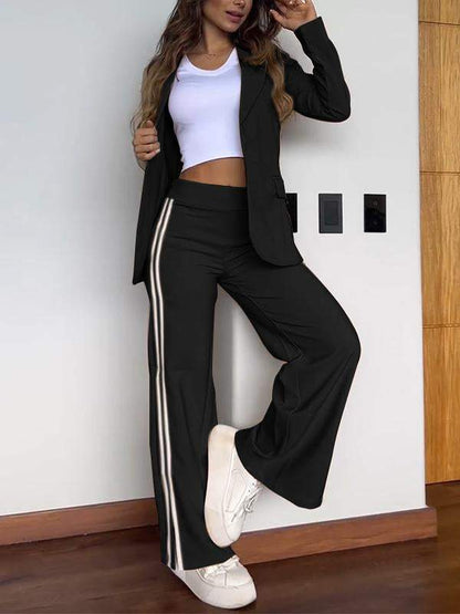 Damen Set mit Blazer und Hose mit Seitenstreifen