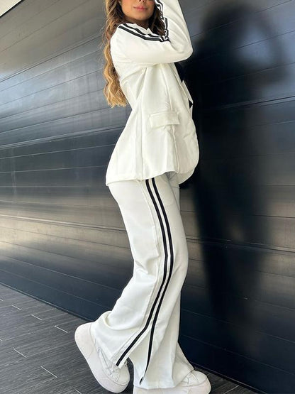 Damen Set mit Blazer und Hose mit Seitenstreifen