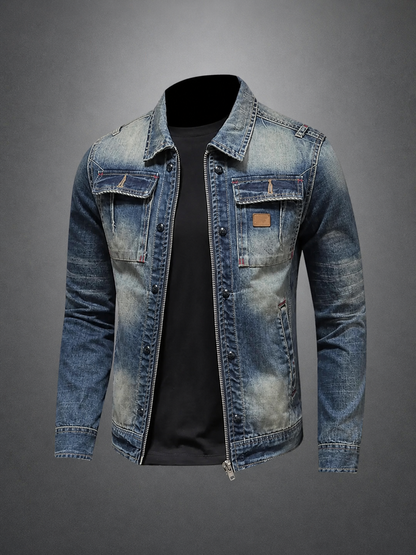 Men's Retro Denim Jacket with Vintage Style