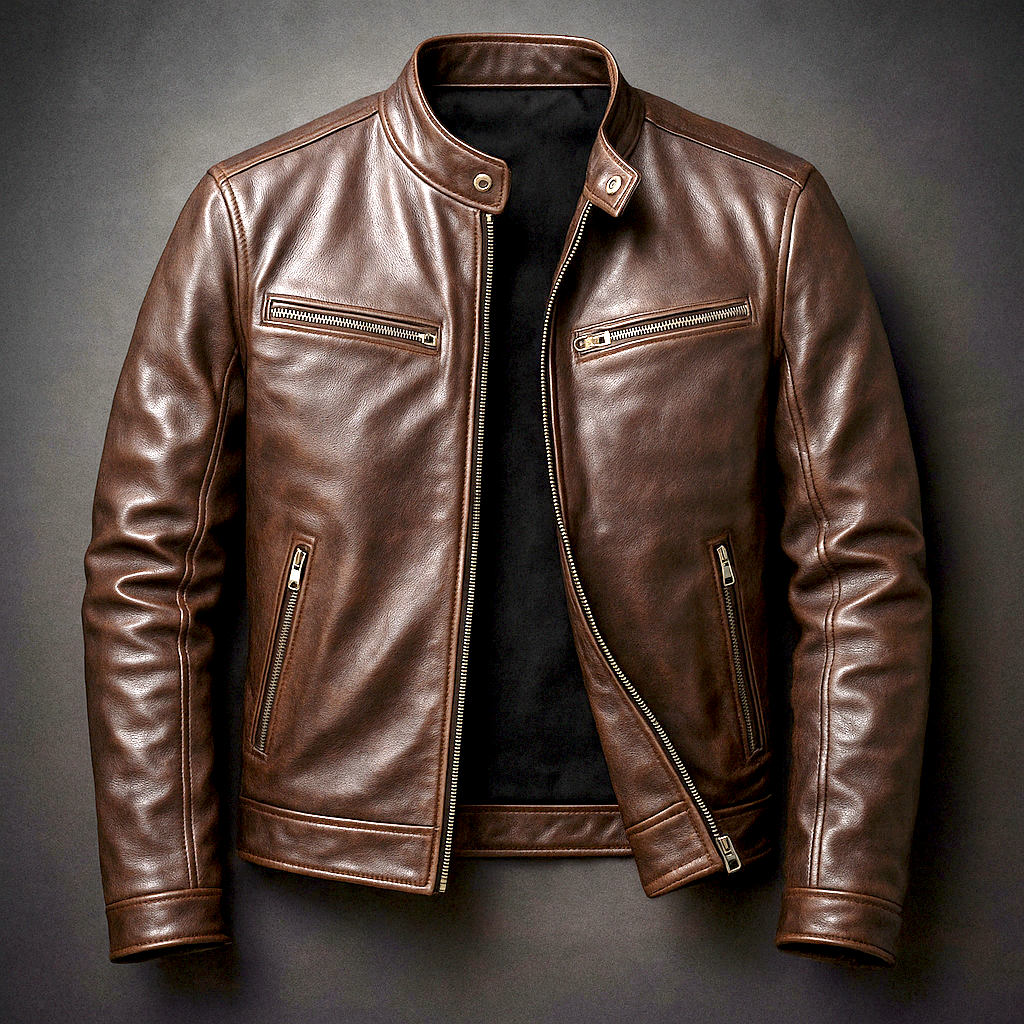 Dominik | Herren Vintage Lederjacke im Zeitlosen Schnitt
