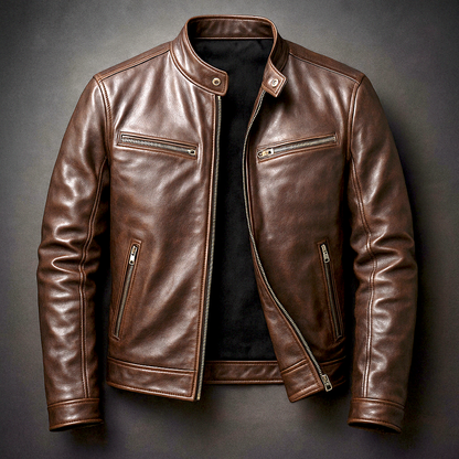 Dominik | Herren Vintage Lederjacke im Zeitlosen Schnitt