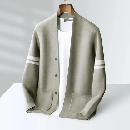 Modern Cardigan with Striped Sleeves