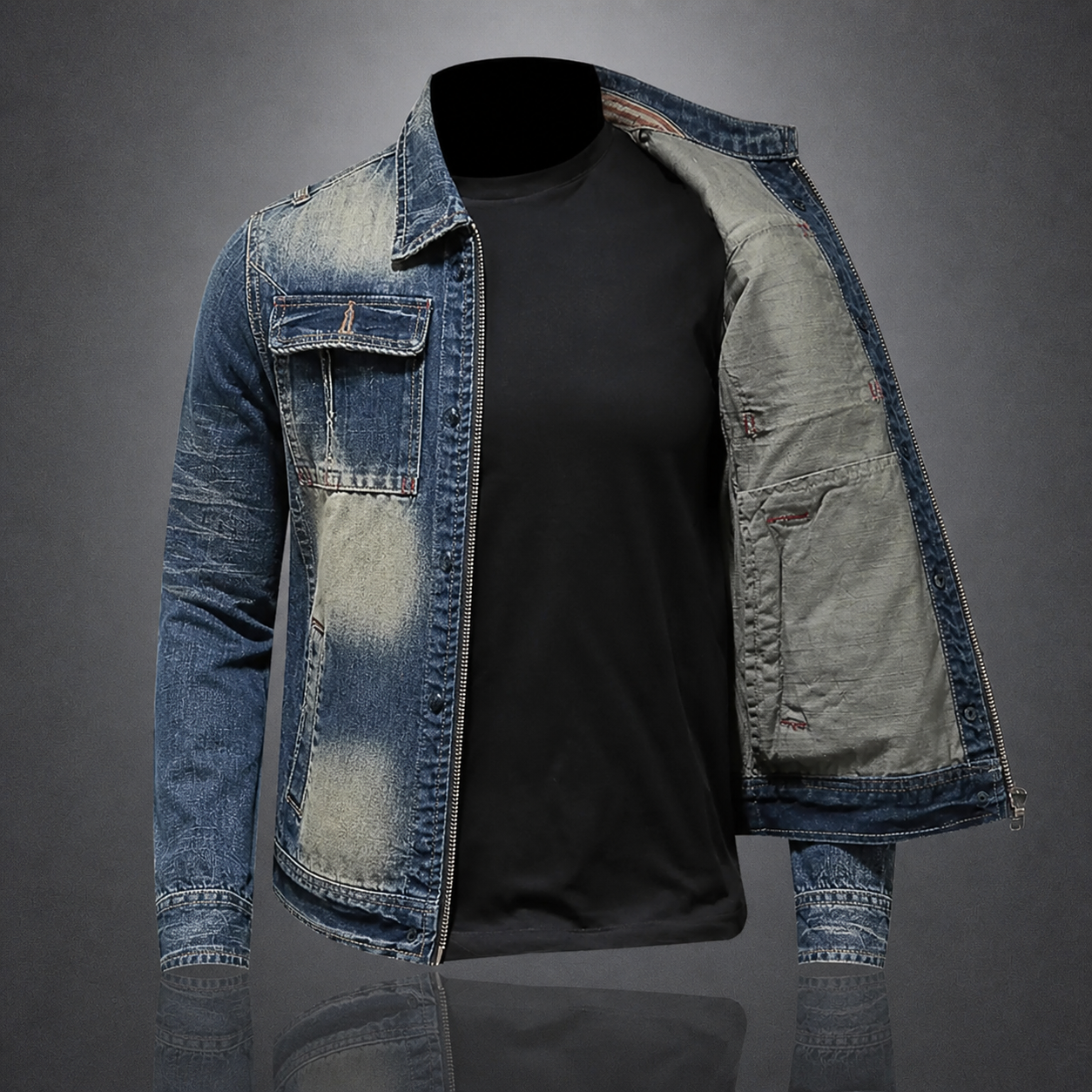 Men's Retro Denim Jacket with Vintage Style