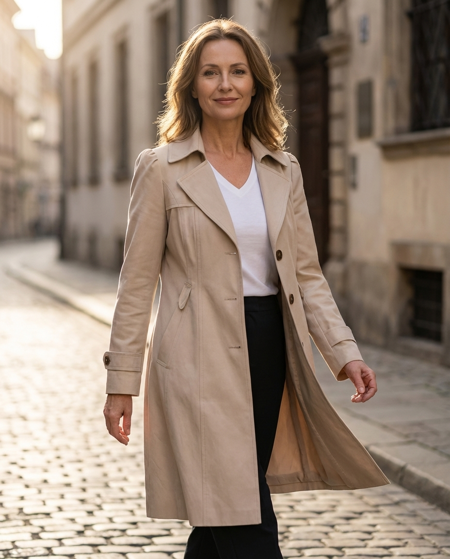 Olivia – Elegant Vintage Trench Coat