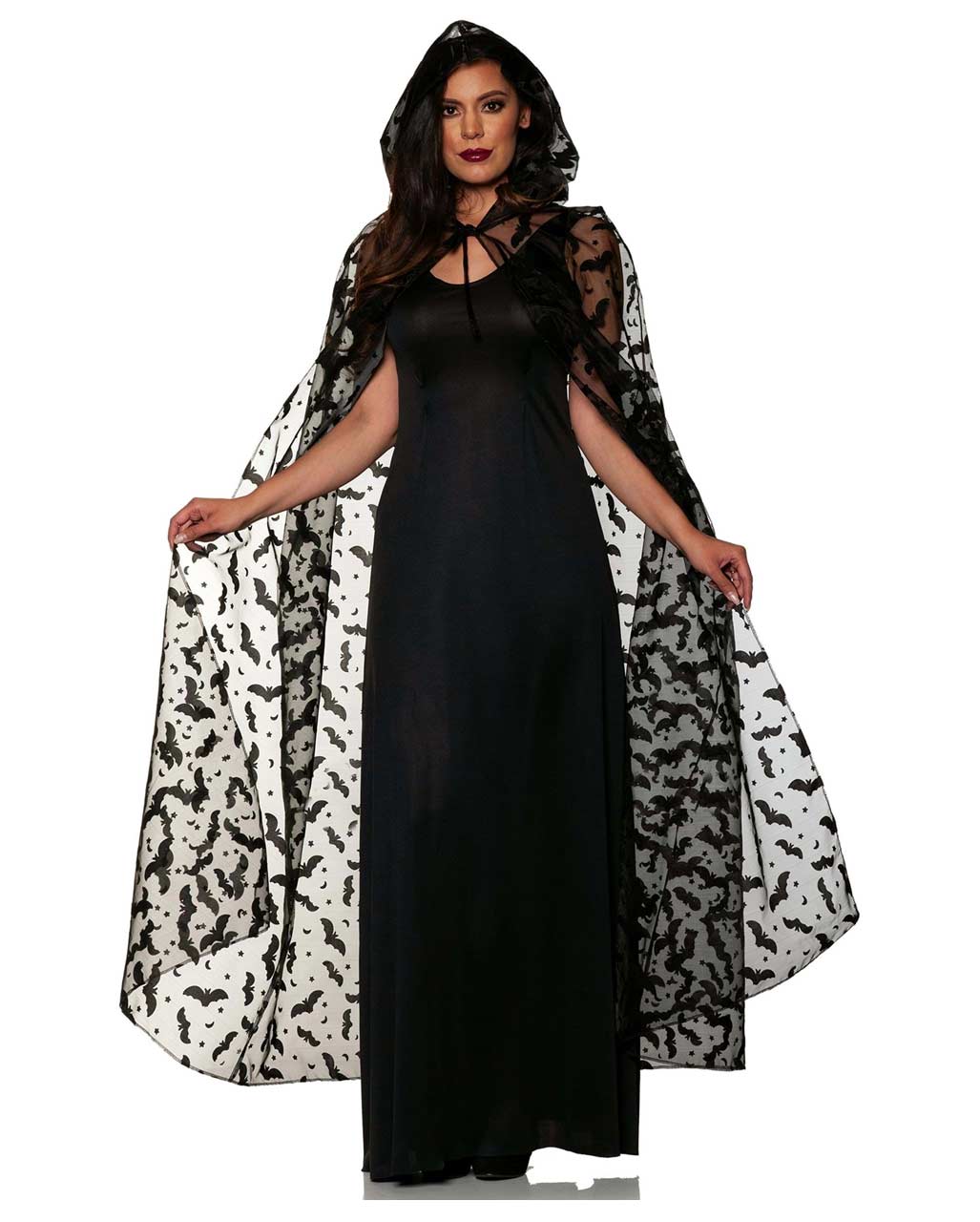 Eleanor | Women's Hooded Cape | Bat Print