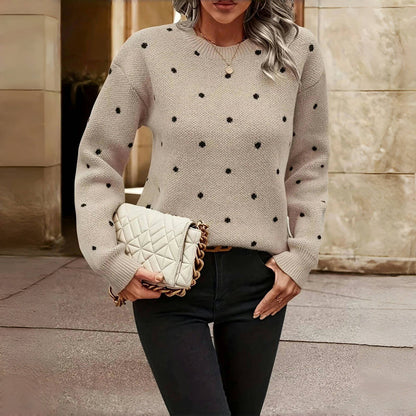 Freya | Women's Crewneck Jumper | Polka Dot