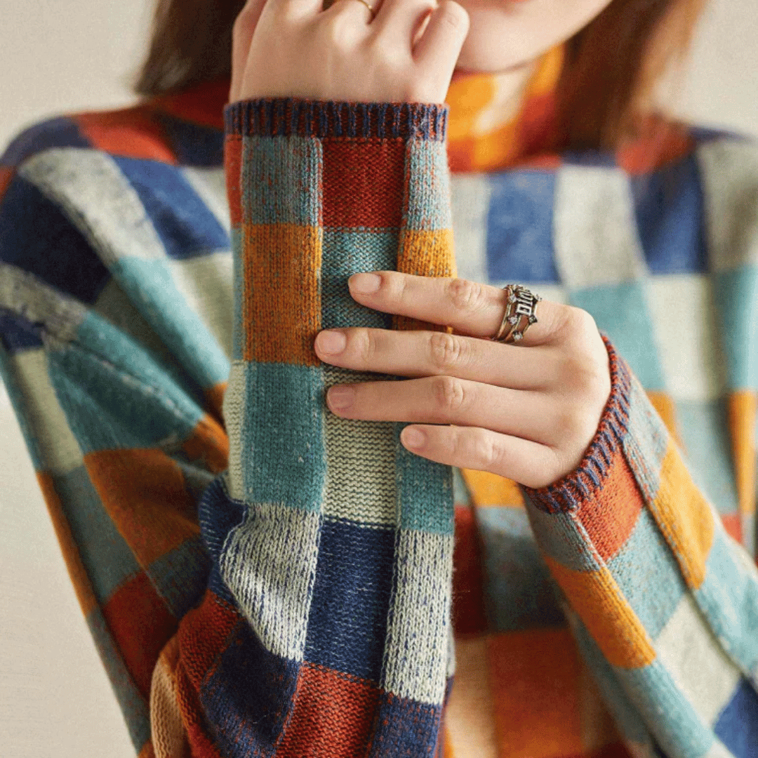 Women's Patchwork Turtleneck Sweater