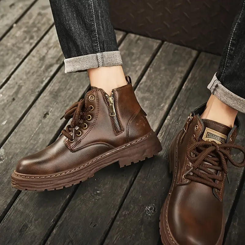 Genuine Leather Boots with Padded Comfort