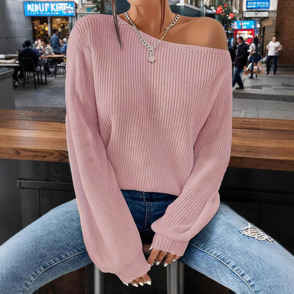 Fiona | Women's Chunky Off-Shoulder Ribbed Jumper