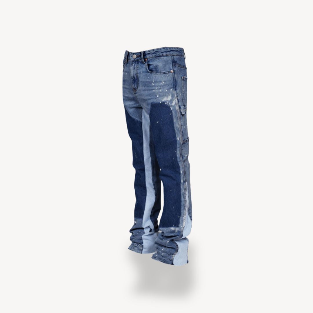 Men’s Stacked Jeans – Slim Fit Denim in Black, Gray & Blue