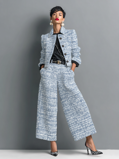 Hosenanzug Damen mit Tailliertem Blazer und Gerader Hose
