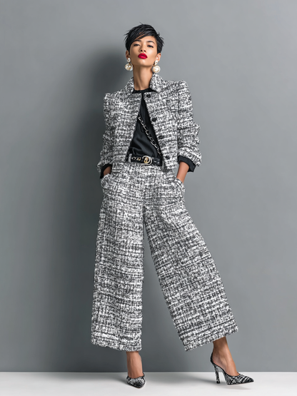 Hosenanzug Damen mit Tailliertem Blazer und Gerader Hose