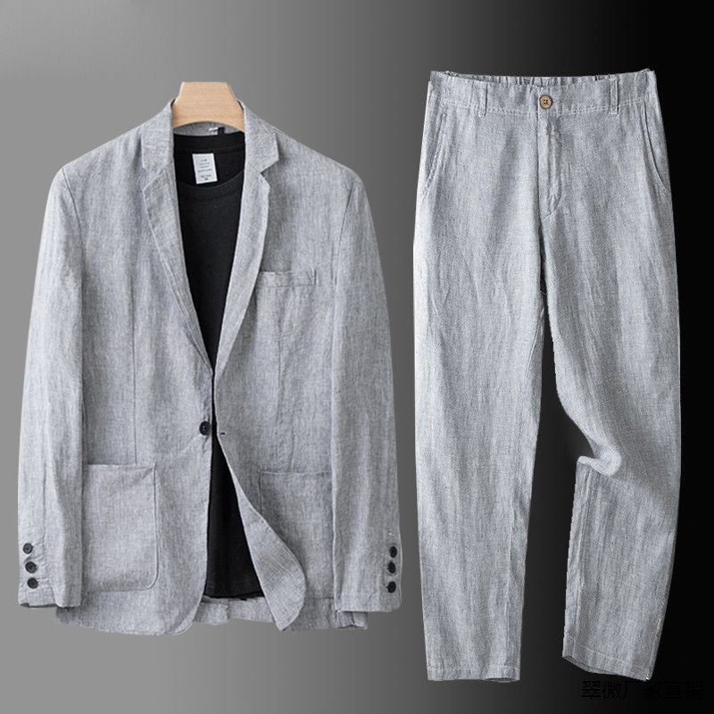 Hugo | Herren Leinenanzug Set mit Blazer und Hose
