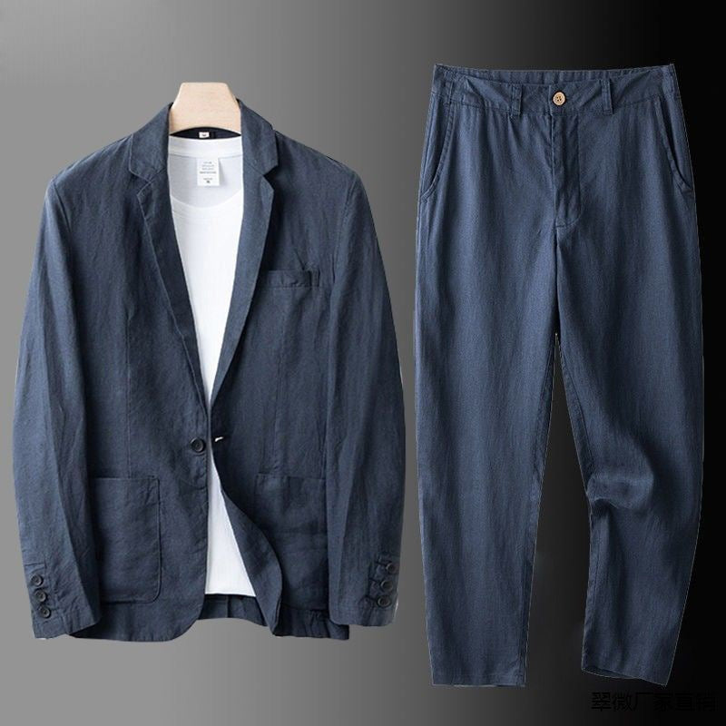 Hugo | Herren Leinenanzug Set mit Blazer und Hose