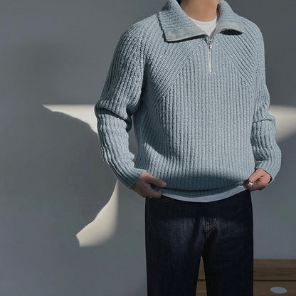 Kenneth | Quarter-Zip Azure Pullover