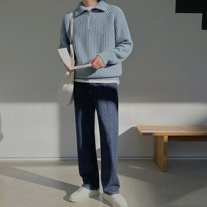 Kenneth | Quarter-Zip Azure Pullover