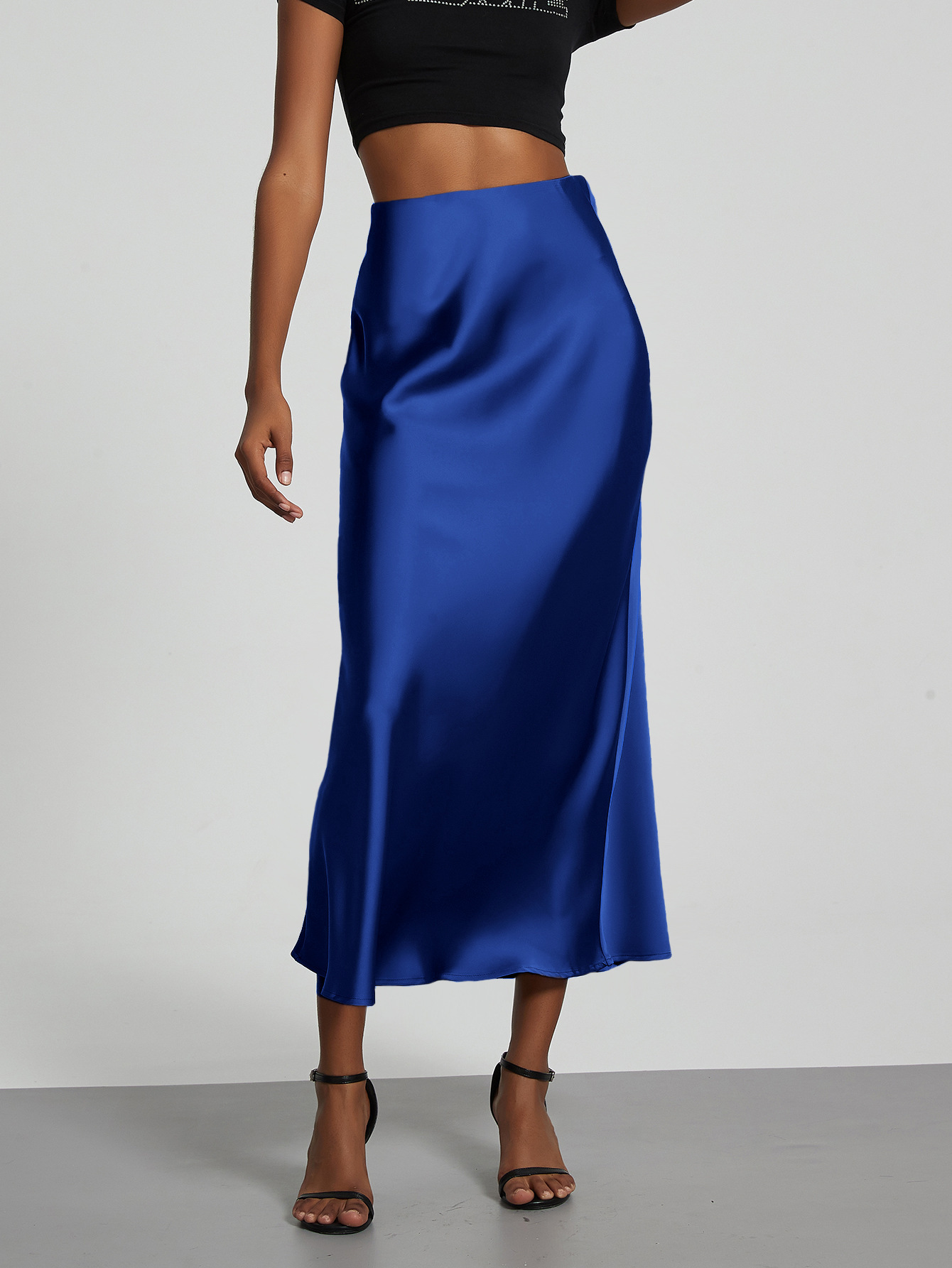 Damen Midirock mit A-Linien-Form und Hoher Taille