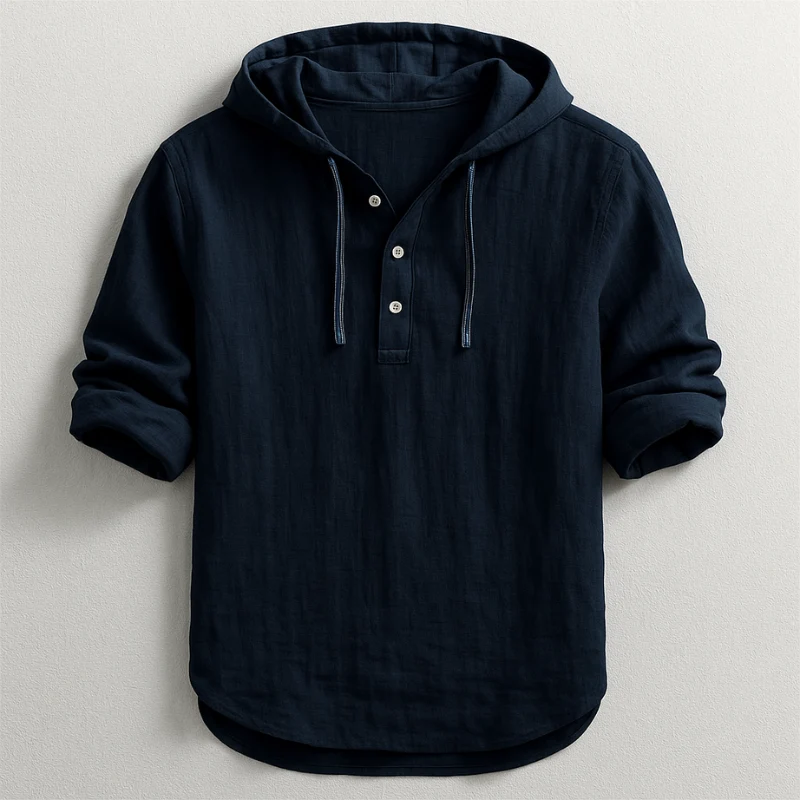 Linen Hooded Shirt