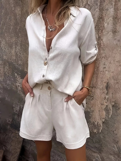 Women's Short Linen Set