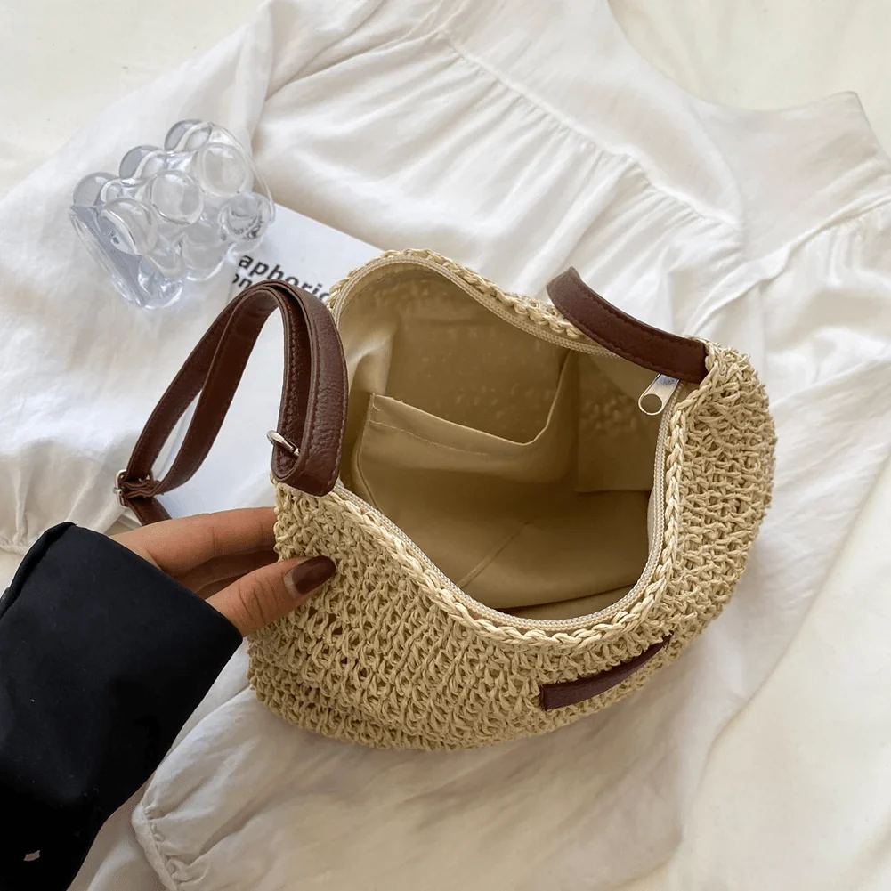 Casual Shoulder Bag in Faux Leather with Adjustable Strap