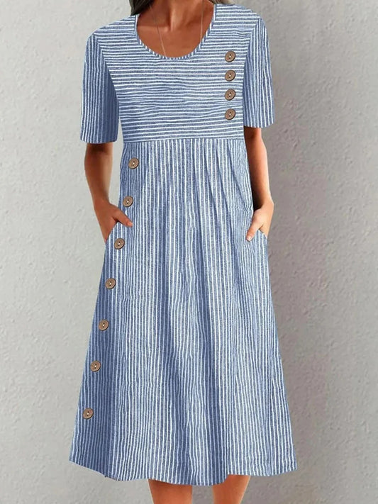 Women's Striped Midi Dress