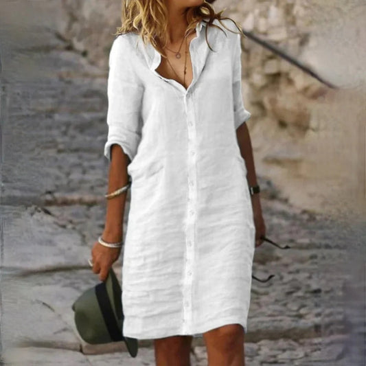 Women's Cotton Linen Dress