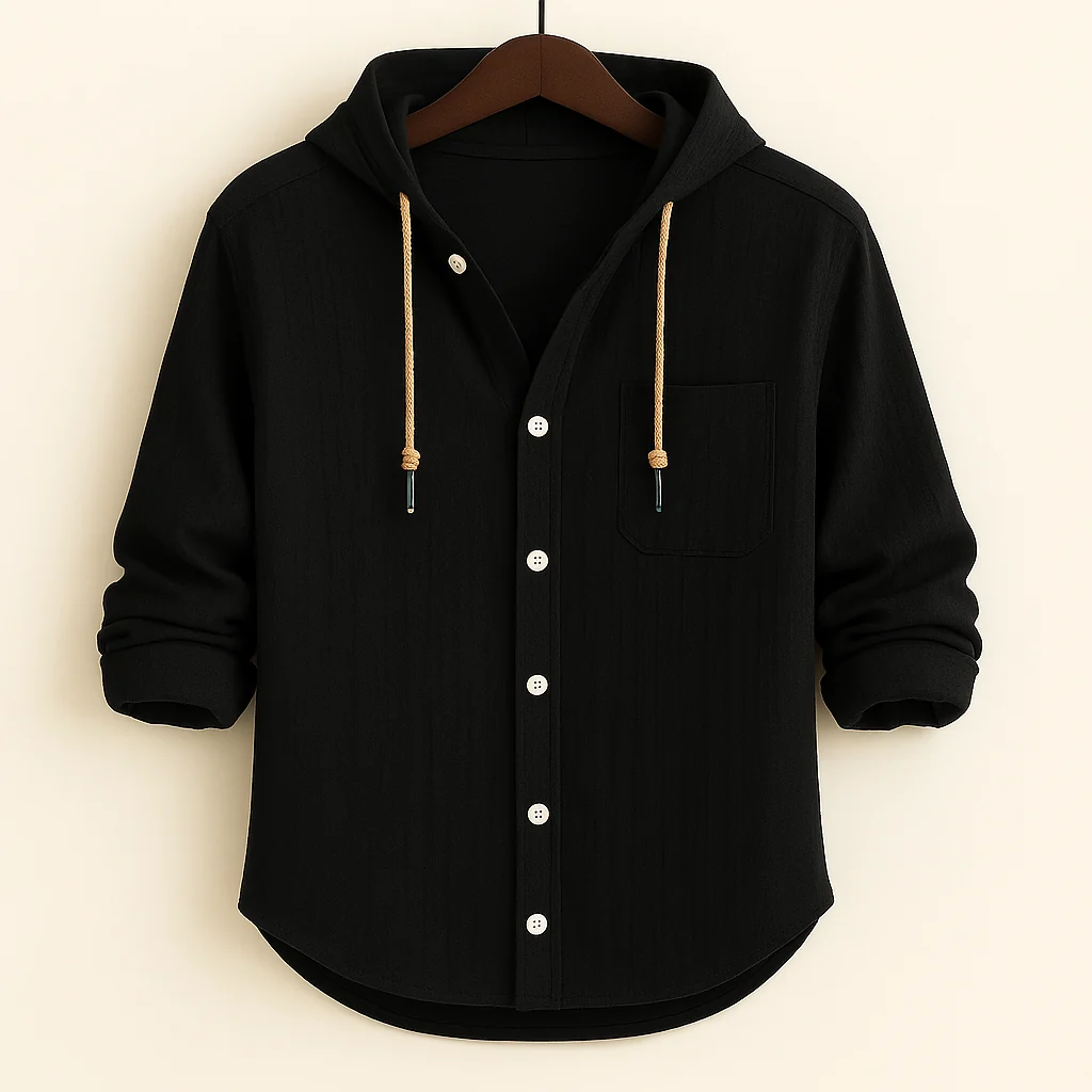 Men's Soft Cotton Hooded Shirt