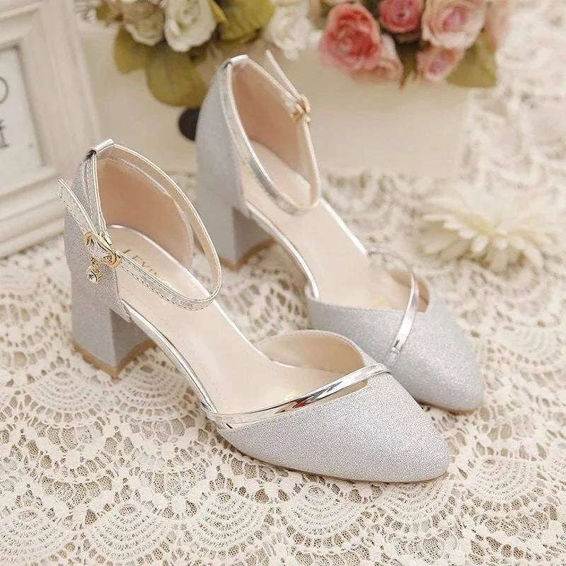 Women's Ankle Strap Block Heel Shoes