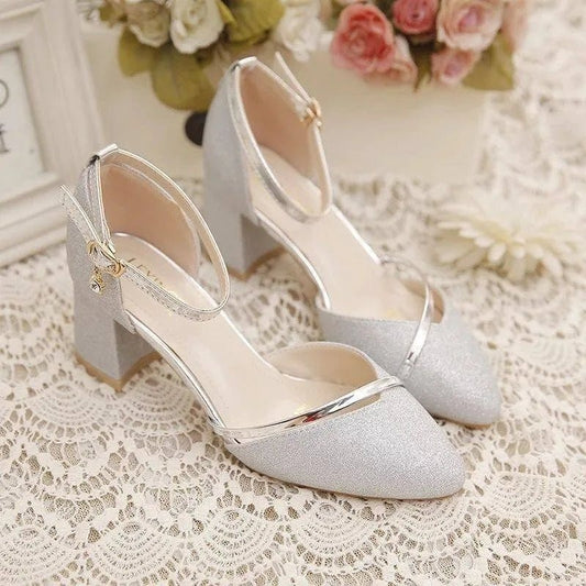 Women's Ankle Strap Block Heel Shoes