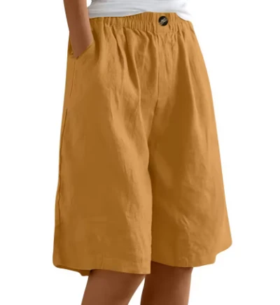 Women's Relaxed Bermuda Shorts with Elastic Waist